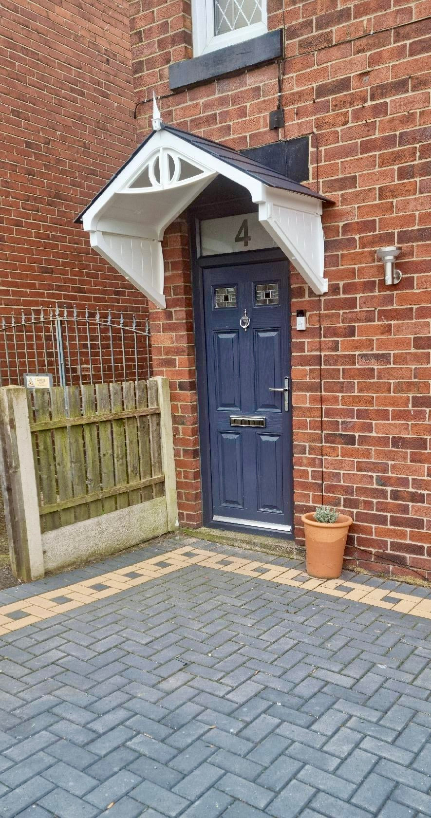 Rothwell Door Canopy - Width 121cm, Height 97cm, Depth 75cm
