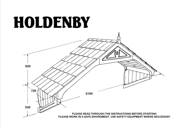 Holdenby Door Canopy - Width 2195mm x 1160mm Height x 720mm Depth