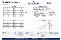 Cransley Lean-To Door Canopy - Flat Pack Porch Canopy