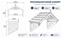 Rockingham Door Canopy 149cm - Flat Pack Porch Canopy