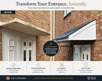 Cransley Lean-To Door Canopy - Flat Pack Porch Canopy