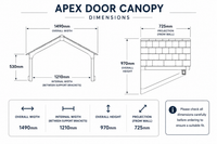 Apex Door Canopy 149cm - Flat Pack Porch Canopy
